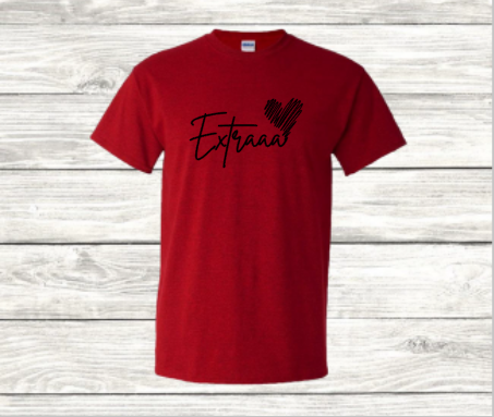 Extraaa w.sketched heart Unisex Short Sleeve T-Shirt