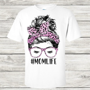 Mom Life Pink Cheeta Print Unisex Short Sleeve T-Shirt